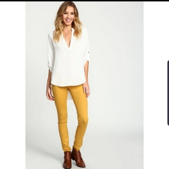 Love Culture Denim - Love Culture Mustard Low Rise Skinny Pants